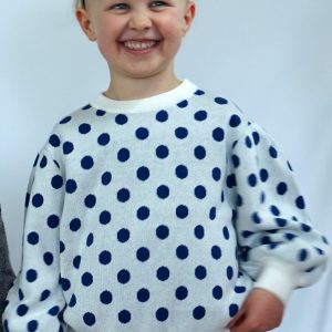 Emilia Mädchen Strickpullover mit Puffärmeln aus 100% Bio-Baumwolle